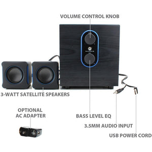 Gogroove Sonaverse LBR Haut-Parleurs Stéréo USB pour Ordinateur Gris GGSVLBR100GYEW - Simple Boutique