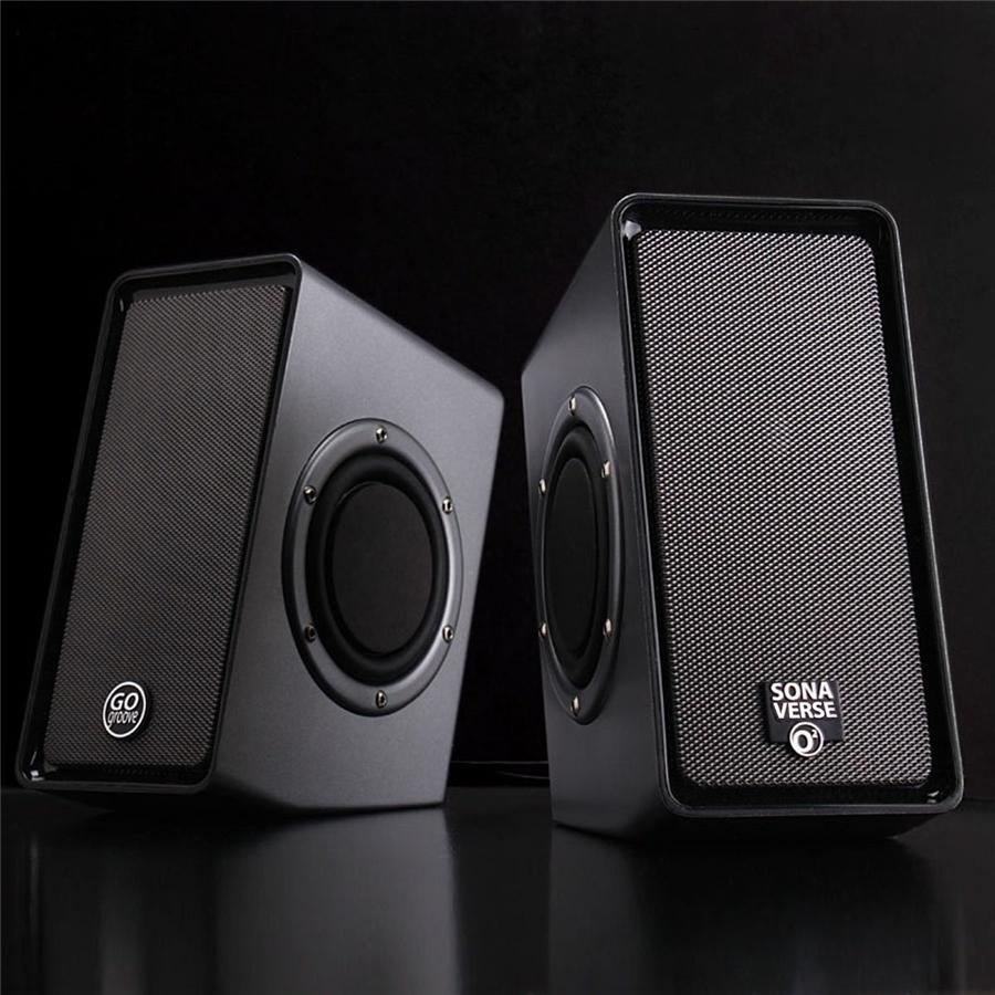 Gogroove Sonaverse O2 Haut-Parleurs USB pour Ordinateur avec Entrée Aux Gris GGSVO20100GYUS - Simple Boutique