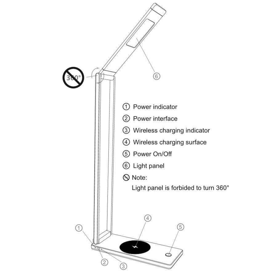 GolbalTone Lampe de Table à LED avec Chargeur Sans Fil - Simple Boutique