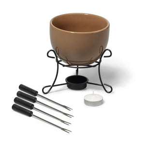 Gourmet - Ensemble à Fondue au Chocolat pour 4 Personnes, Capacité de 480mL, Brun - Simple Boutique