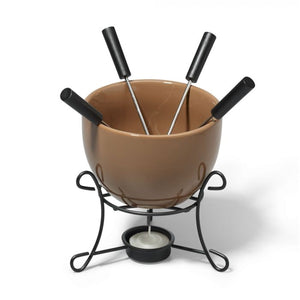 Gourmet - Ensemble à Fondue au Chocolat pour 4 Personnes, Capacité de 480mL, Brun - Simple Boutique