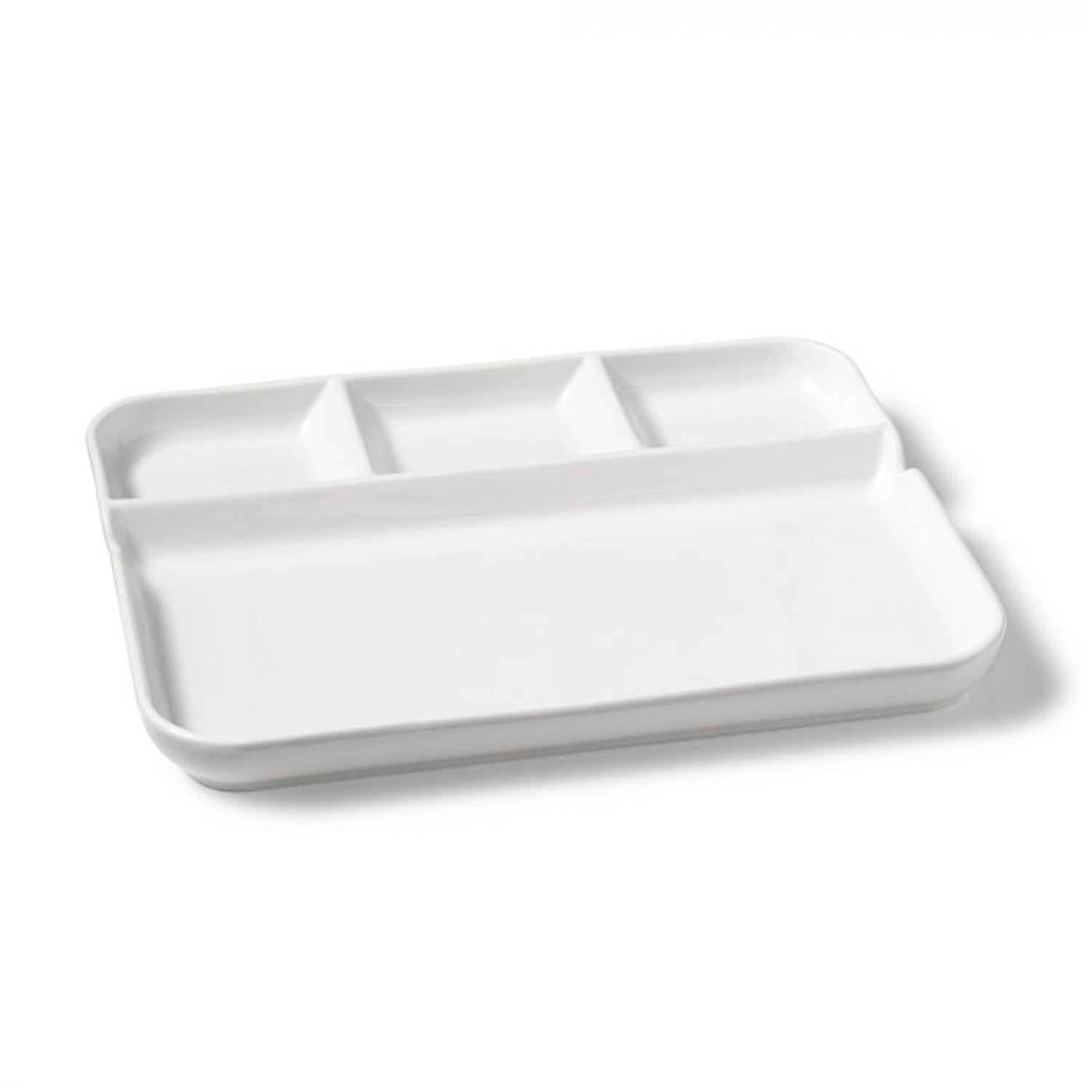 Gourmet - Ensemble de 2 Assiettes à Fondue et Hors-d'oeuvre en Porcelaine, 10.5" x 8.5", Blanc - Simple Boutique