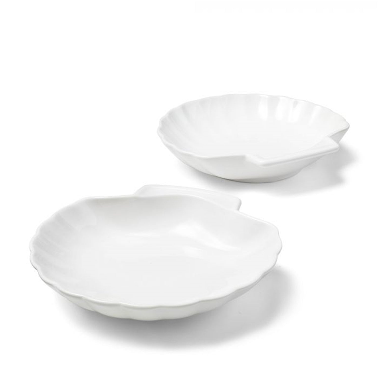 Gourmet - Ensemble de 2 Assiettes en Porcelaine pour Coquilles St-Jaques ou Fruits de Mer, Vont au Four, Blanc - Simple Boutique