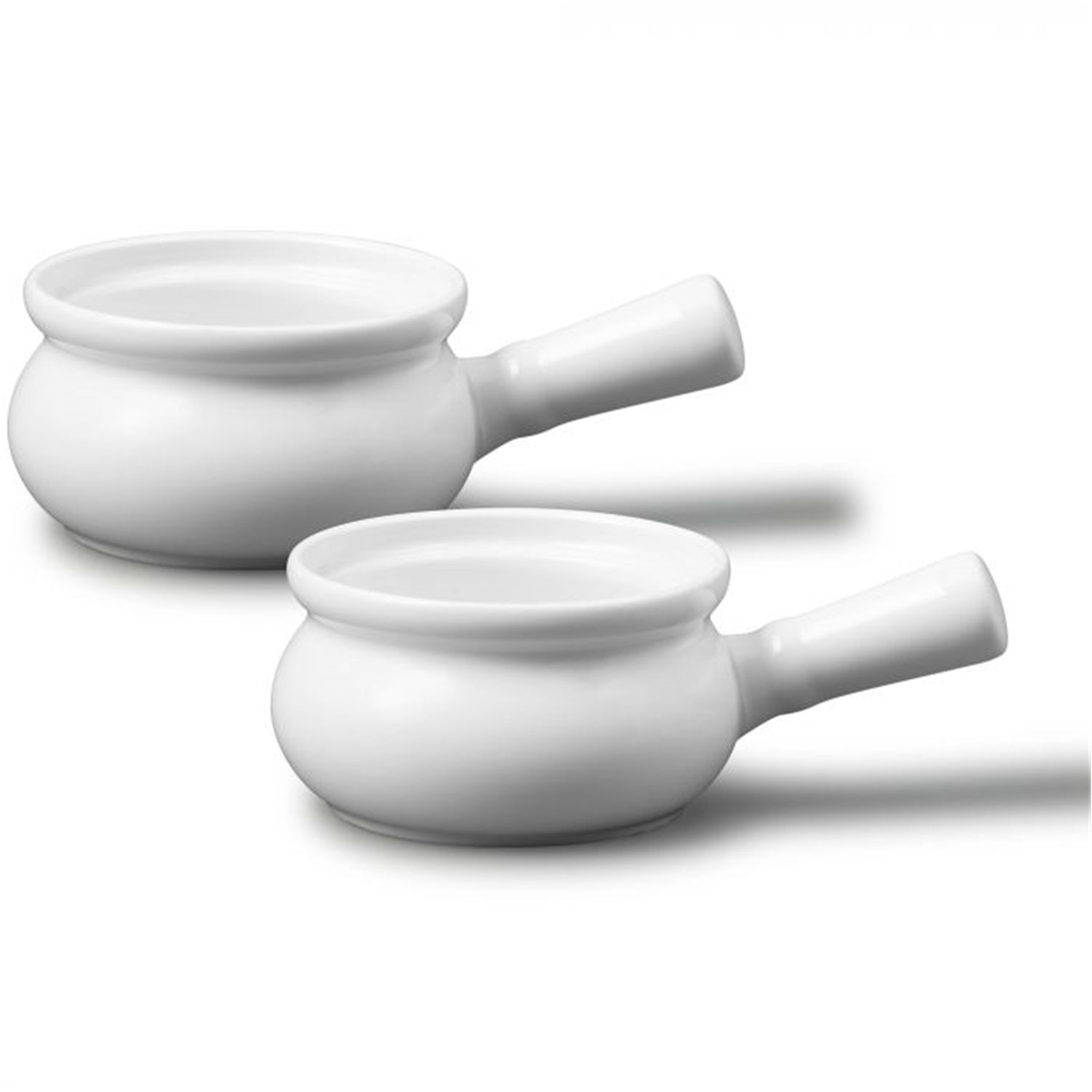 Gourmet - Ensemble de 2 Bols pour Soupe à l'oignon en Porcelaine, Capacité de 300ml, Vont au Four, Blanc - Simple Boutique