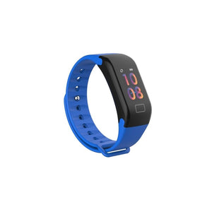 HEALTHme Montre Intelligente avec Moniteur Activité Bluetooth Android IOS Bleu - Simple Boutique