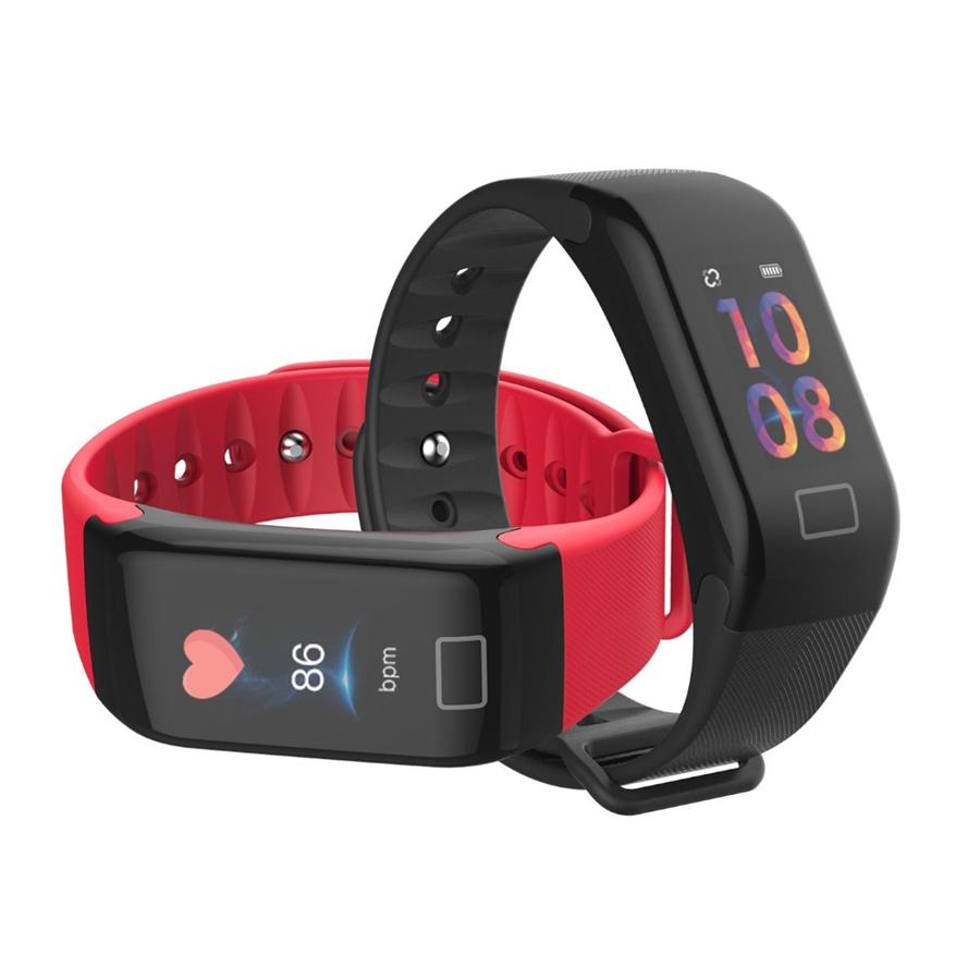 HEALTHme Montre Intelligente avec Moniteur Activité Bluetooth Android IOS Noir - Simple Boutique