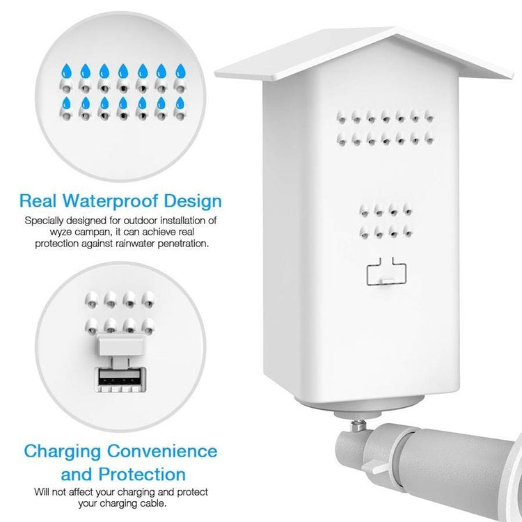 HOLACA Étui de Protection Résistant à l'eau + Support de Fixation Murale en Métal pour Wyze Cam Pan, Intérieure/Extérieure, Blanc - Simple Boutique