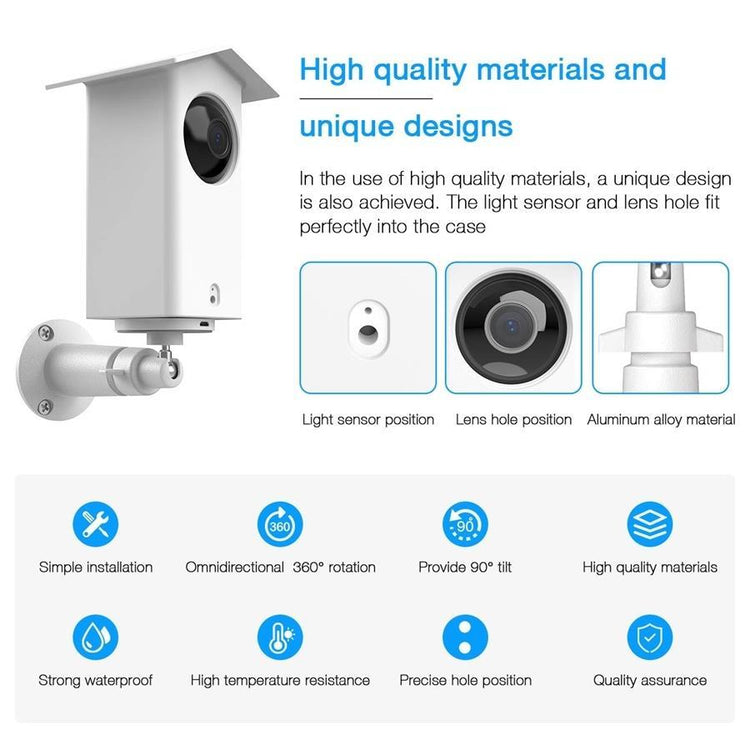 HOLACA Étui de Protection Résistant à l'eau + Support de Fixation Murale en Métal pour Wyze Cam Pan, Intérieure/Extérieure, Blanc - Simple Boutique