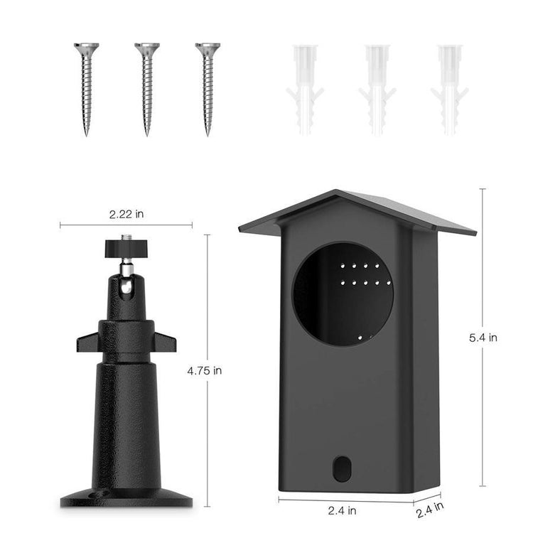 HOLACA Étui de Protection Résistant à l'eau + Support de Fixation Murale en Métal pour Wyze Cam Pan, Intérieure/Extérieure, Noir - Simple Boutique