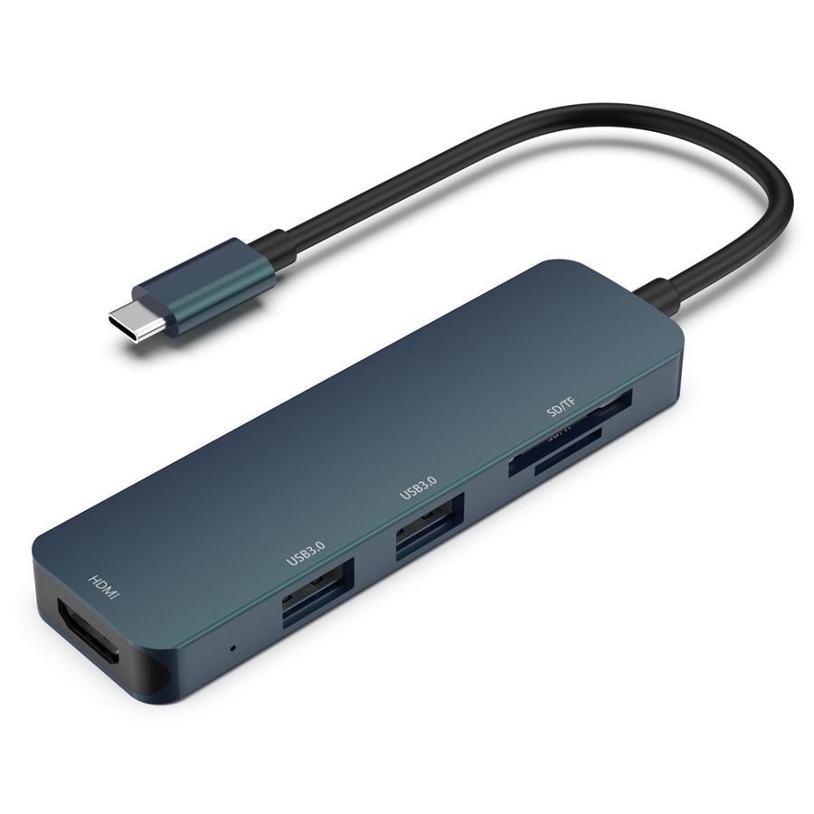 HP - Adaptateur USB A 3.1 Mâle vers USB A Femelle 3.0, HDMI femelle 4k, avec Lecteur de Carte SD/TF, Noir - Simple Boutique