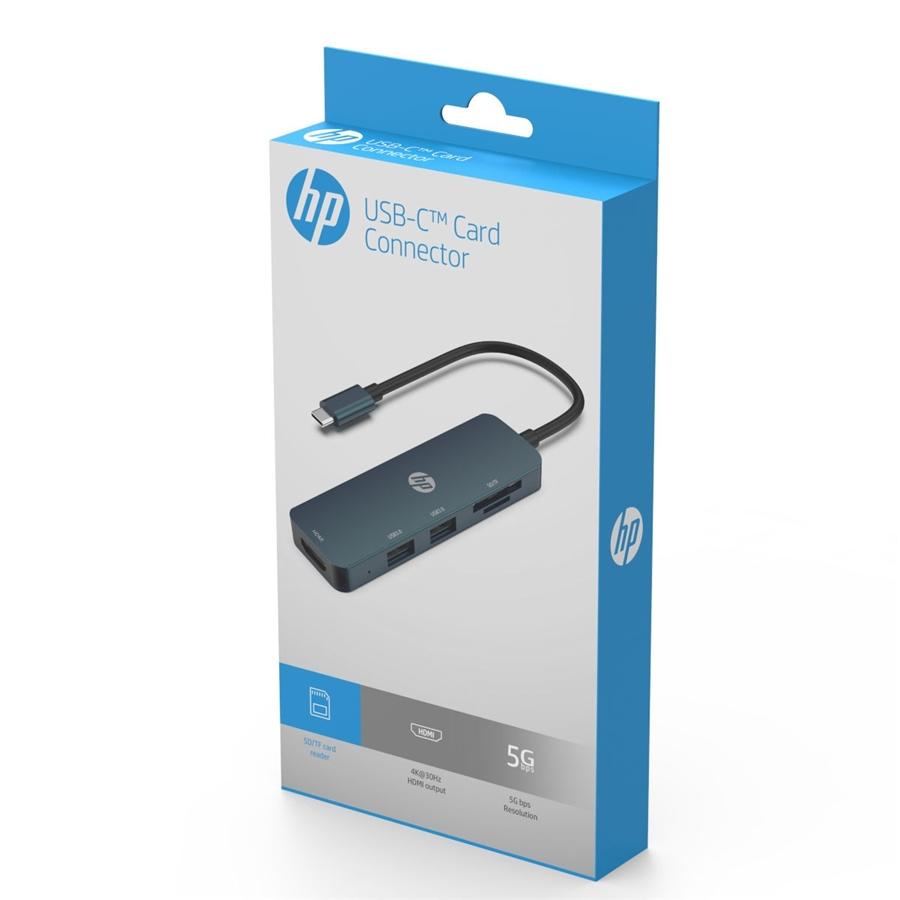 HP - Adaptateur USB A 3.1 Mâle vers USB A Femelle 3.0, HDMI femelle 4k, avec Lecteur de Carte SD/TF, Noir - Simple Boutique