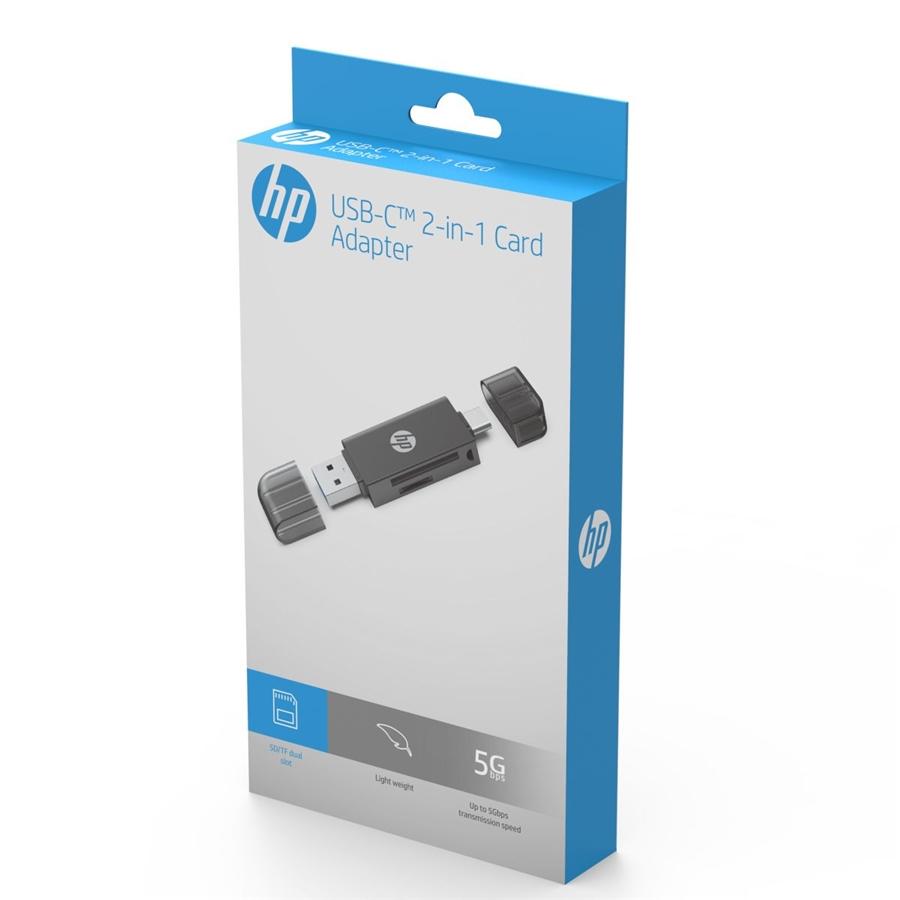 HP - Adaptateur USB A 3.1 vers USB C avec lecteur de carte SD / TF, Noir - Simple Boutique