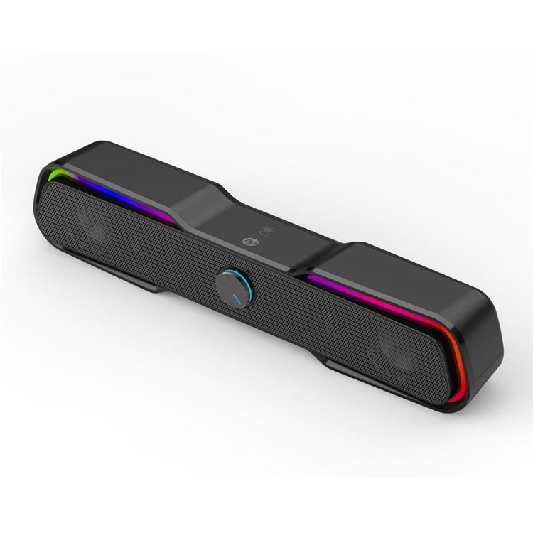 HP - Barre de Son USB avec Son Stéréo et Rétro-Éclairage RGB, Noir - Simple Boutique