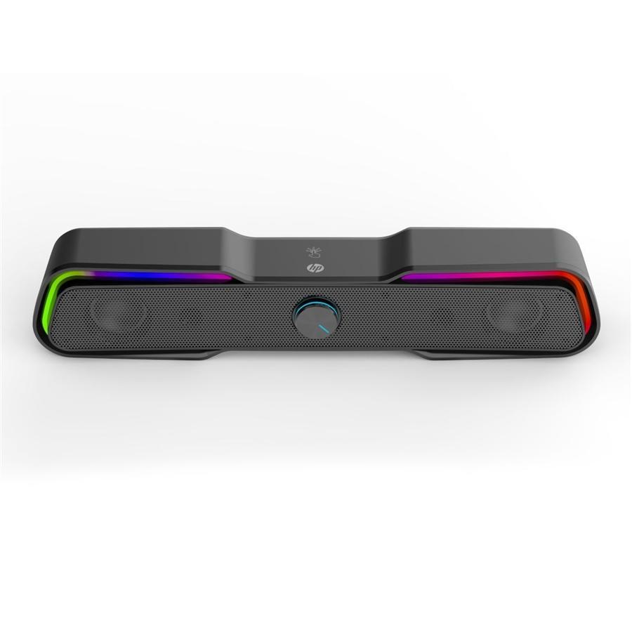 HP - Barre de Son USB avec Son Stéréo et Rétro-Éclairage RGB, Noir - Simple Boutique