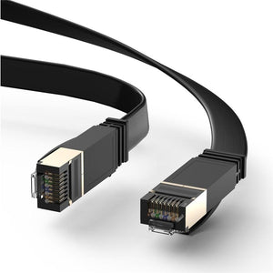 HP - Câble réseau Ethernet plat Cat7 U/FTP, 600MHz, 10Gbps, RJ45, Longeur de 1 Mètre, Noir - Simple Boutique