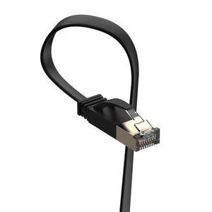 HP - Câble réseau Ethernet plat Cat7 U/FTP, 600MHz, 10Gbps, RJ45, Longeur de 1 Mètre, Noir - Simple Boutique