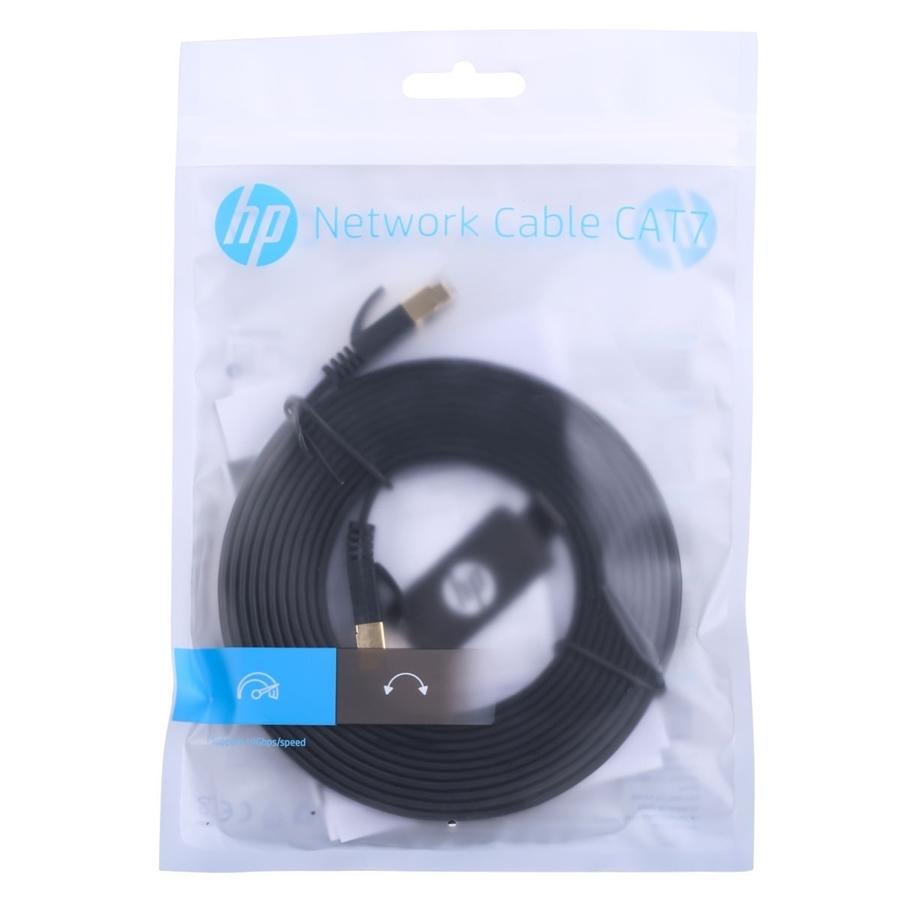 HP - Câble réseau Ethernet plat Cat7 U/FTP, 600MHz, 10Gbps, RJ45, Longeur de 1 Mètre, Noir - Simple Boutique