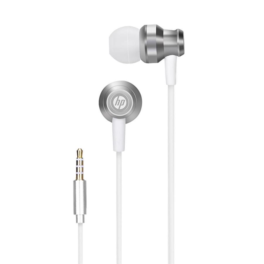 HP - Écouteur Stéréo Intra-Auriculaire avec Contrôle du Volume et Microphone, Argent - Simple Boutique