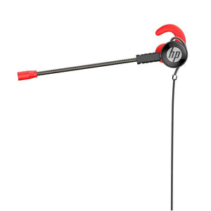 HP - Écouteurs de Jeu Stéréo Intra-Auriculaire avec Contrôle du Volume et Microphone Amovible, Rouge - Simple Boutique