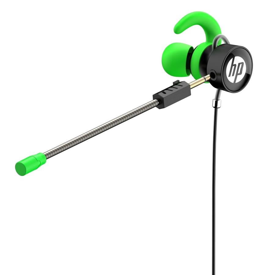 HP - Écouteurs de Jeu Stéréo Intra-Auriculaire avec Contrôle du Volume et Microphone Amovible, Vert - Simple Boutique