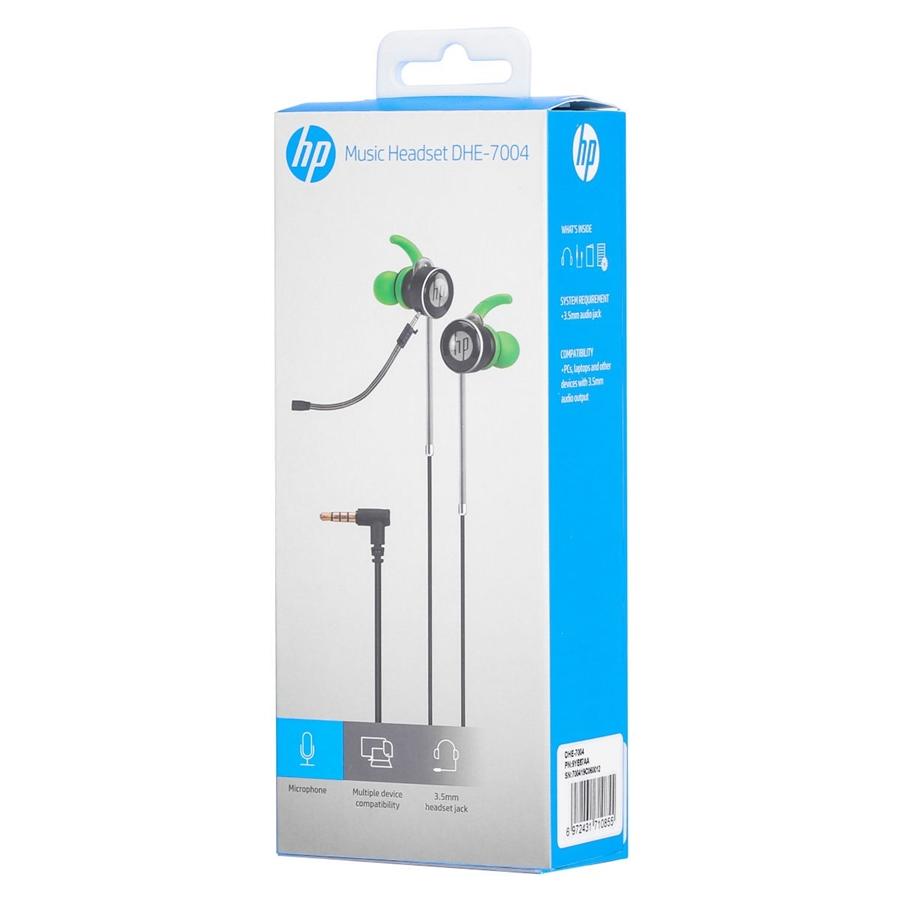 HP - Écouteurs de Jeu Stéréo Intra-Auriculaire avec Contrôle du Volume et Microphone Amovible, Vert - Simple Boutique