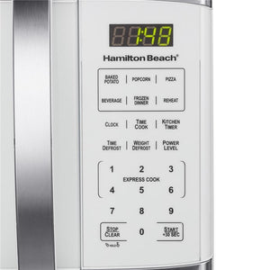 Hamilton Beach 1,1 Pi. Cu. Four à Micro-ondes 1000W en Acier Inoxydable Blanc (REMIS À NEUF) - Simple Boutique