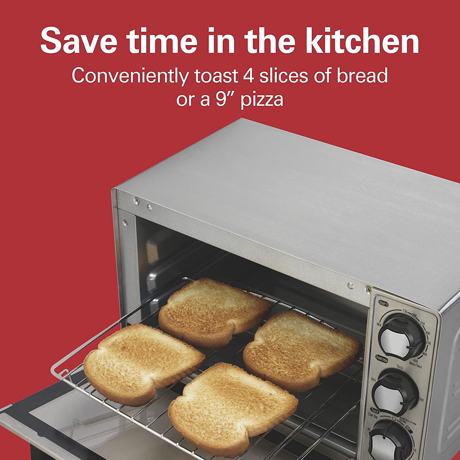 Hamilton Beach 31401 Four grille-pain en acier inoxydable de grande capacité 15 x 11,5 x 8,7 cm - Simple Boutique