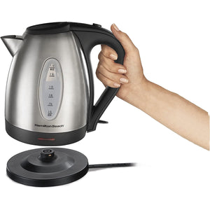 Hamilton Beach - Bouilloire Électrique Sans-Fil, Capacité de 1.7 Litre, Acier Inoxydable - Simple Boutique