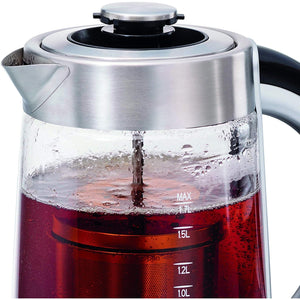Hamilton Beach - Bouilloire en Verre avec Infuseur à Thé Amovible, Capacité de 1.7 Litre, Acier Inoxydable - Simple Boutique