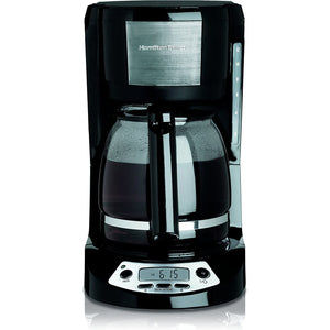 Hamilton Beach - Cafetière Programmable, Capacité de 12 Tasses, Noir - Simple Boutique