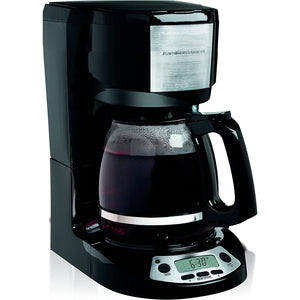 Hamilton Beach - Cafetière Programmable, Capacité de 12 Tasses, Noir - Simple Boutique