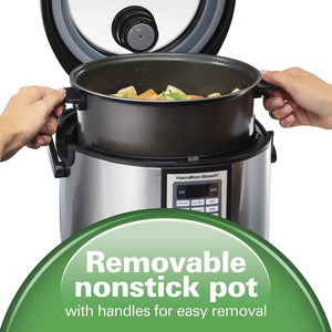 Hamilton Beach - Cuiseur à Riz/Multi-Cuiseur, Capacité de 4.5 Litres, Pot Antiadhésif, Acier Inoxydable - Simple Boutique