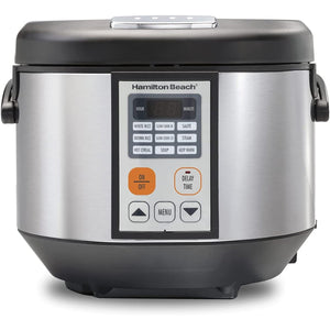 Hamilton Beach - Cuiseur à Riz/Multi-Cuiseur, Capacité de 4.5 Litres, Pot Antiadhésif, Acier Inoxydable - Simple Boutique