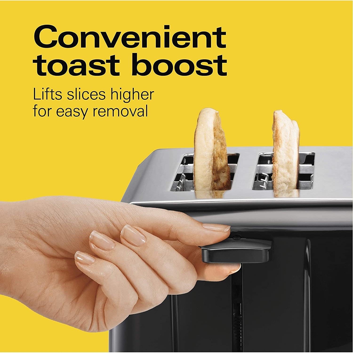 Hamilton Beach - Grille-Pain à 4 Tranches Extra-Large Avec Sélecteur d'ombre et Arrêt Automatique, Acier Inoxydable - Simple Boutique