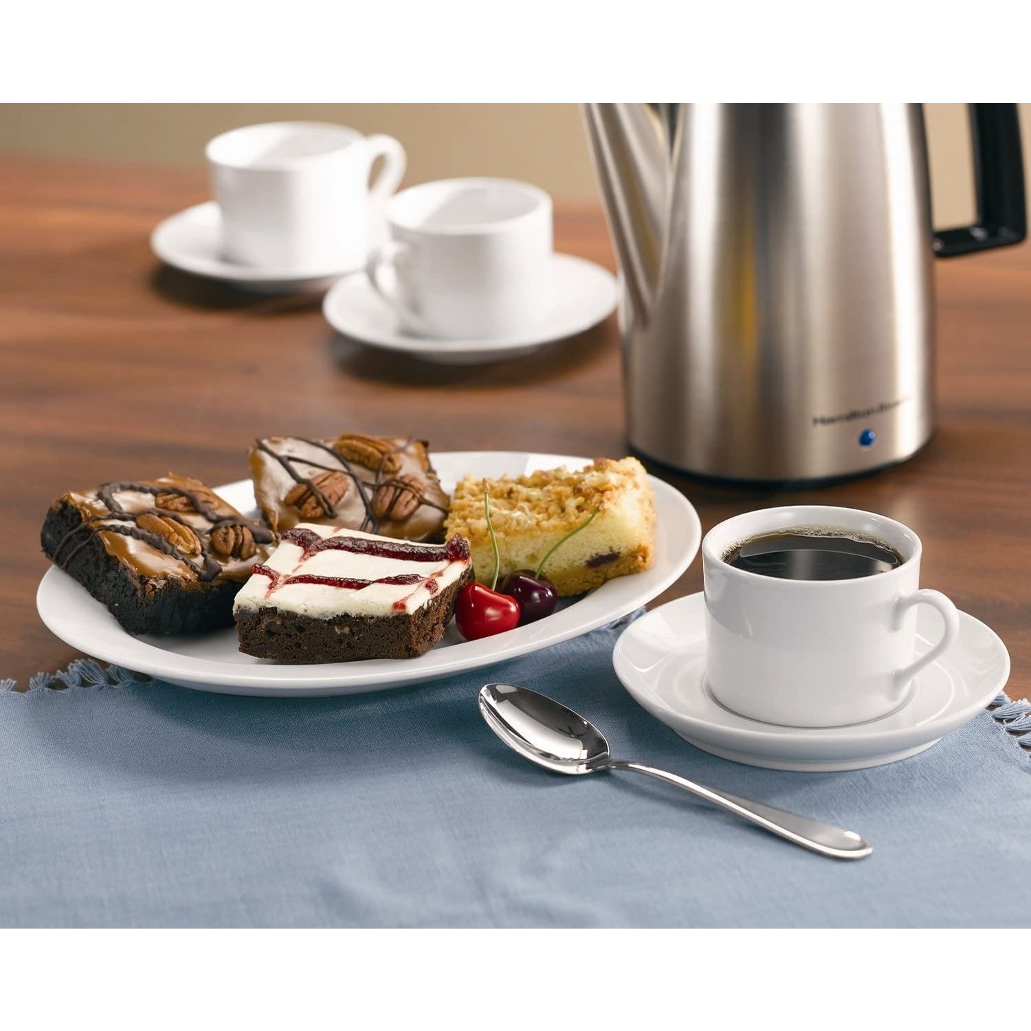 Hamilton Beach - Percolateur avec Cordon Détachable, Capacité de 12 Tasses, Acier Inoxydable - Simple Boutique