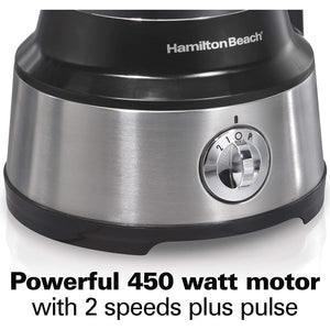 Hamilton Beach - Robot Culinaire avec Spatule Interne, Capacité de 10 Tasses, 450 Watt, Acier Inoxydable - Simple Boutique