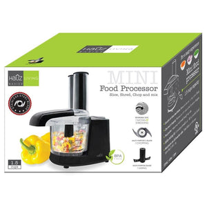 Hauz AFP131 - Mini Robot Culinaire 1.5 Tasses avec Lame en Acier Inoxydable, Noir - Simple Boutique