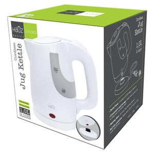 Hauz AKL395 Bouilloire Sans Cordon 1 Litres, 1000 Watts, Blanc - Simple Boutique