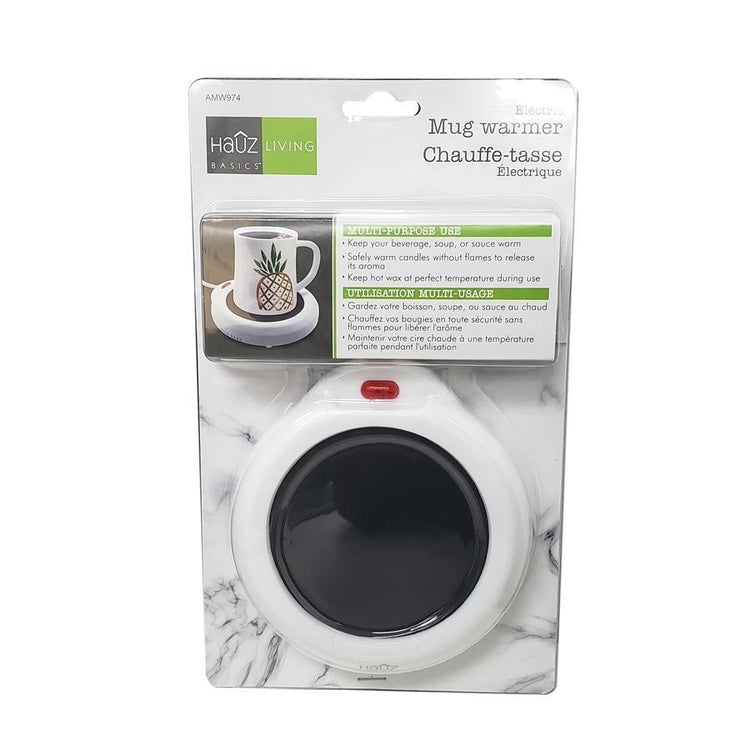Hauz AMW974 Réchaud pour Tasse, Sauce, Bougie Odorante et Cire, Blanc - Simple Boutique