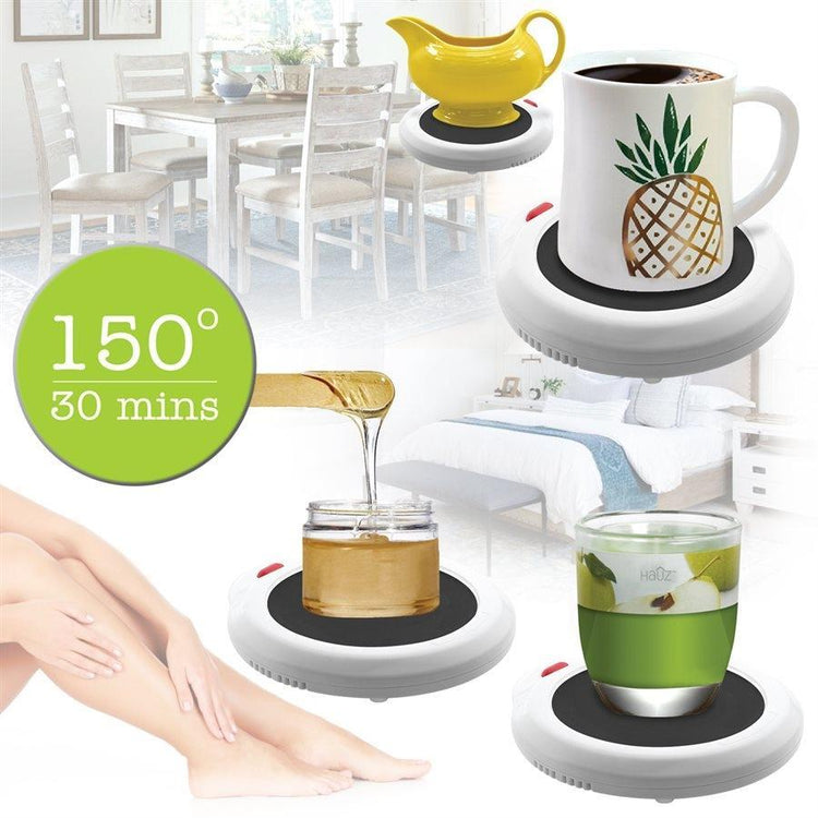 Hauz AMW974 Réchaud pour Tasse, Sauce, Bougie Odorante et Cire, Blanc - Simple Boutique