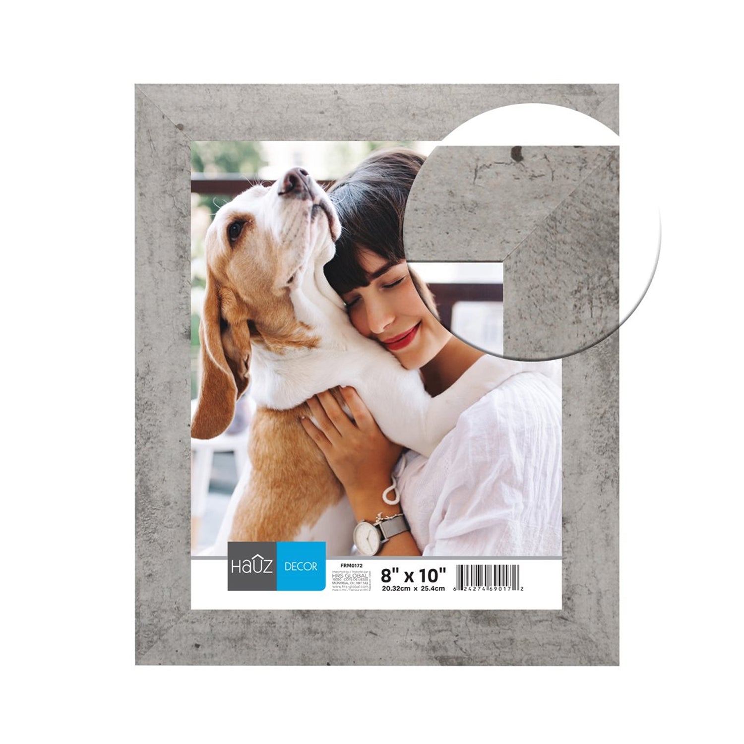 Hauz FRM0172 - 8x10 Cadre de Photo Texture Marbre Gris - Simple Boutique