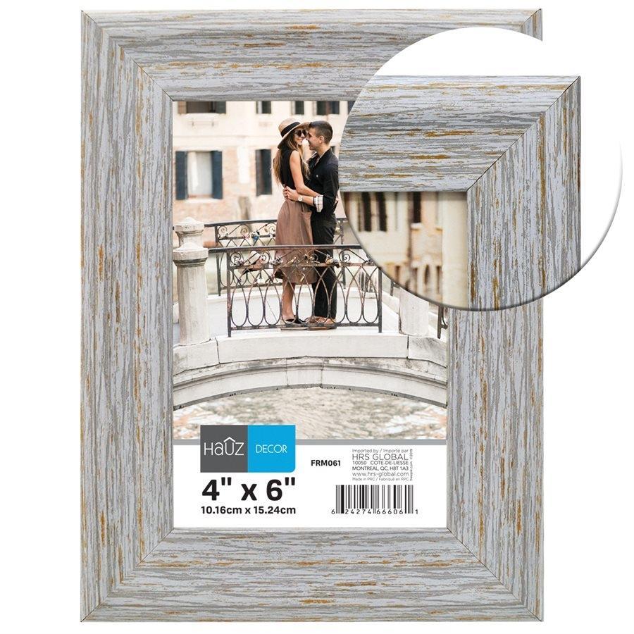 Hauz FRM061 Cadre pour Photo 4X6'', Gris - Simple Boutique