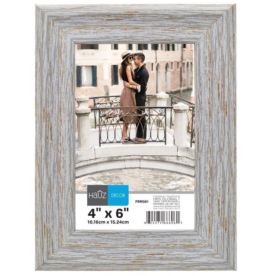 Hauz FRM061 Cadre pour Photo 4X6'', Gris - Simple Boutique