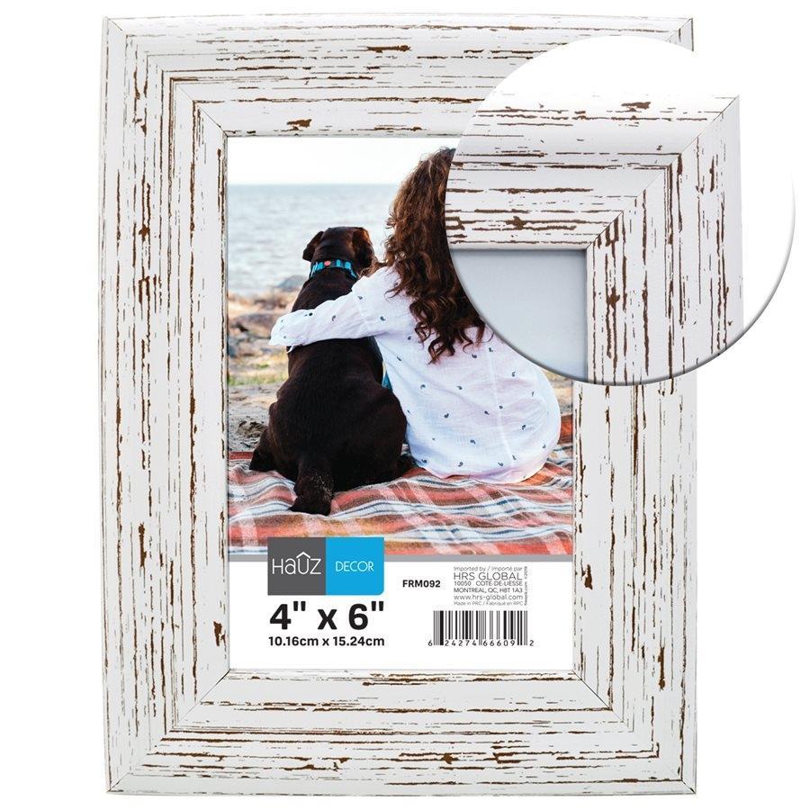 Hauz FRM092 Cadre pour Photo 4X6'', Blanc - Simple Boutique