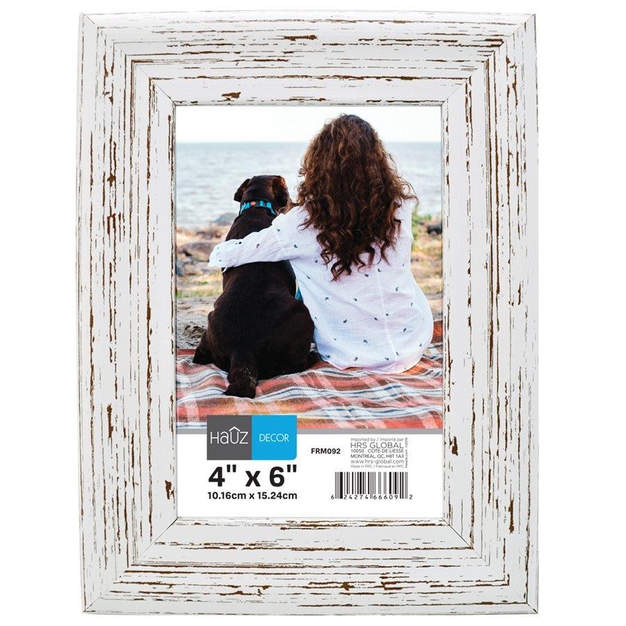 Hauz FRM092 Cadre pour Photo 4X6'', Blanc - Simple Boutique