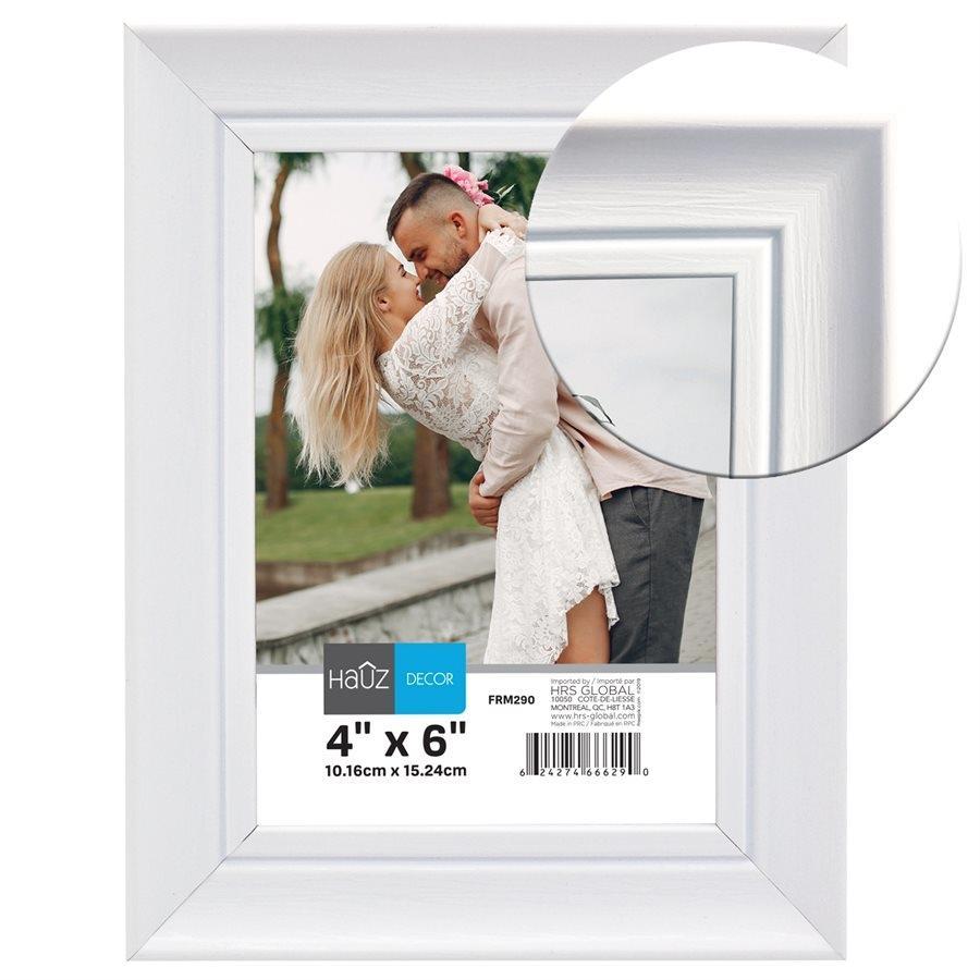 Hauz FRM290 Cadre pour Photo 4X6'', Blanc - Simple Boutique