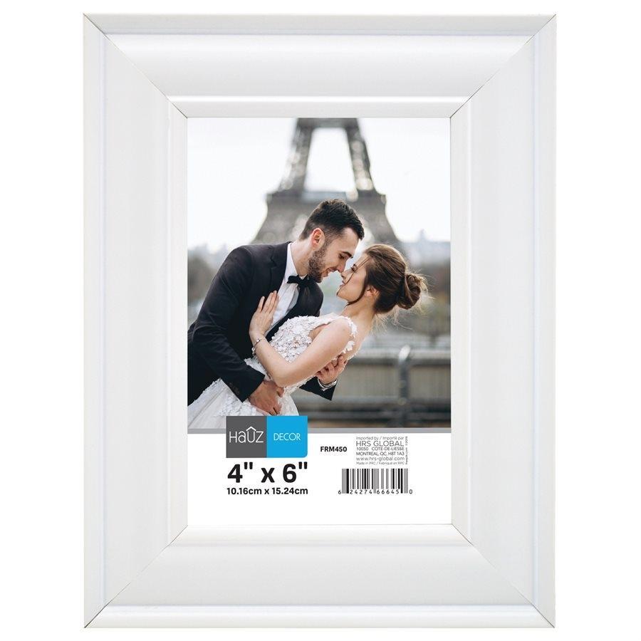 Hauz FRM450 Cadre pour Photo 4X6'', Blanc - Simple Boutique