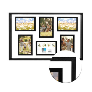 Hauz FRM7173 - 6 Images 4x6 Cadre de Photos Collage Noir - Simple Boutique