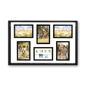 Hauz FRM7173 - 6 Images 4x6 Cadre de Photos Collage Noir - Simple Boutique
