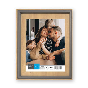 Hauz FRM7425 - 8x10 Cadre de Photo Style Bois Pâle Avec Bordure Grise - Simple Boutique
